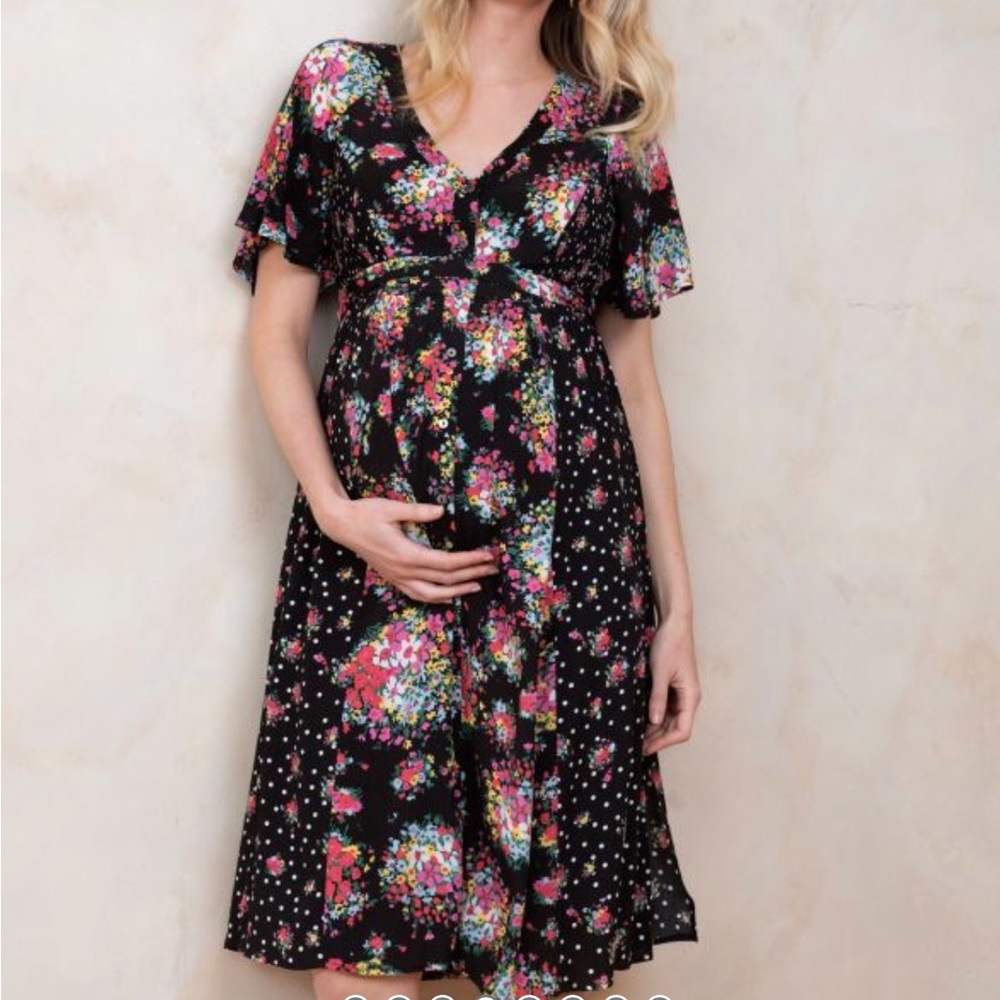 Seraphine Floral Bouquet Maternity & Nursing Dress 14